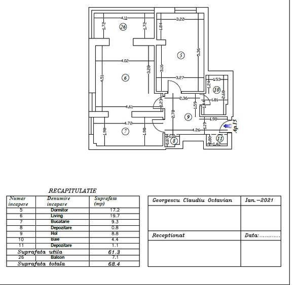 Apart 2 camere 68m2 | Bloc Boutique - Aviatiei | Partial Mobilat | Metrou - Mall