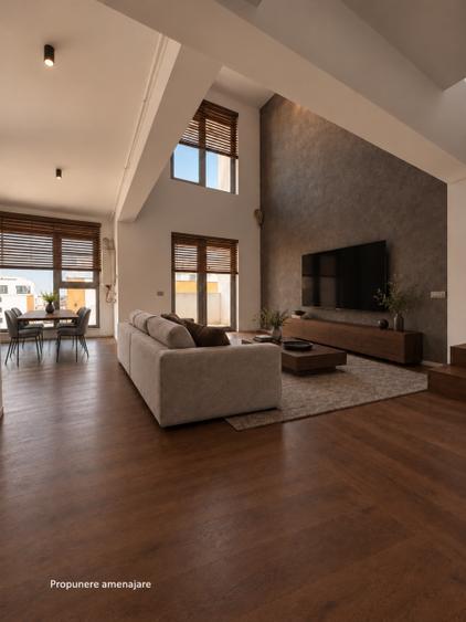 Duplex pe doua niveluri |Terasa 87,40 mp | Complex cu piscina | Zona Biruintei |