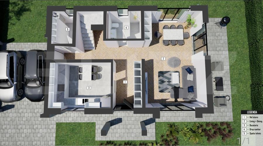 Casa individuala 4 camere, 175 mp, 535 teren, zona Florilor