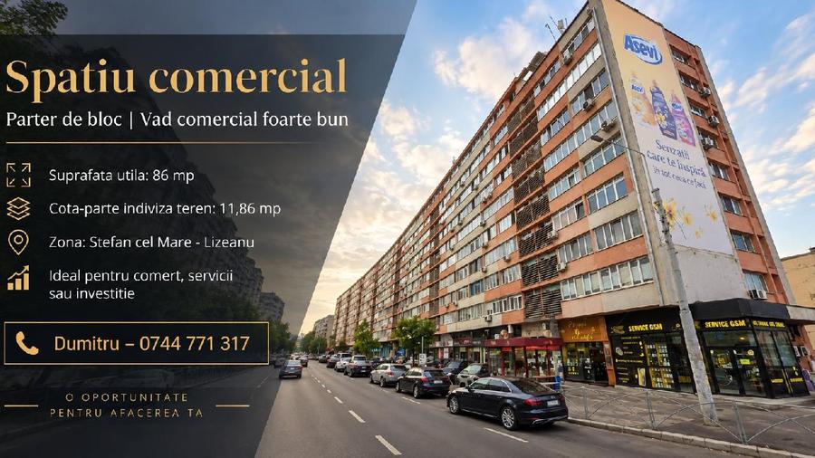 Lizeanu - Stefan cel Mare, Spatiu comercial stradal 86 mp