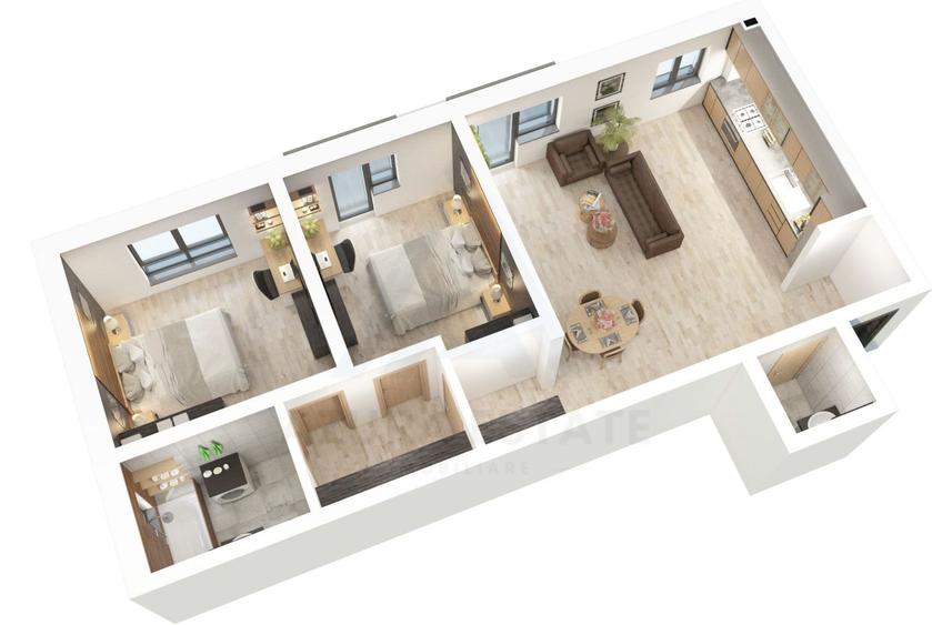Apartament premium 73.5 mp utili 3 camere 2 bai etaj 1 zona Dna Stanca