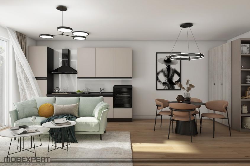 Studio 2 camere cu gradina, bucatarie Mobexpert CADOU in proiectul Vitality