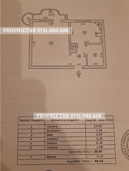 Garsoniera decomandata 40.23 mp | Palatul Cotroceni | Metrou Academia Militara