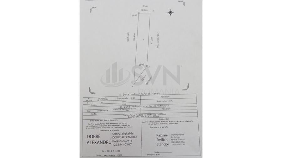 REL4001298 Teren intravilan 1900mp Tunari I Dubla deschidere I