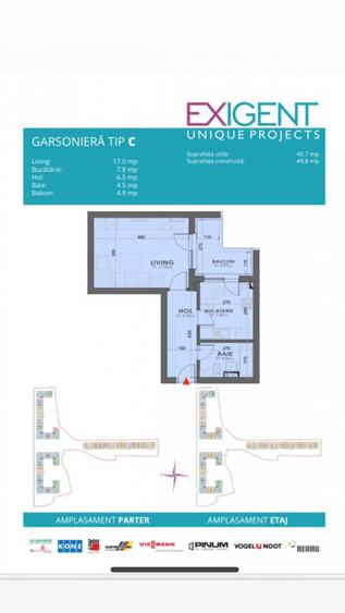 Garsoniera Exigent Plaza | Boxa | Tip C | Faza 4