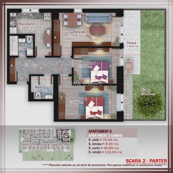 3 camere Garden Family | Gradina proprie | Discount parcare 50% | Pallady - 1