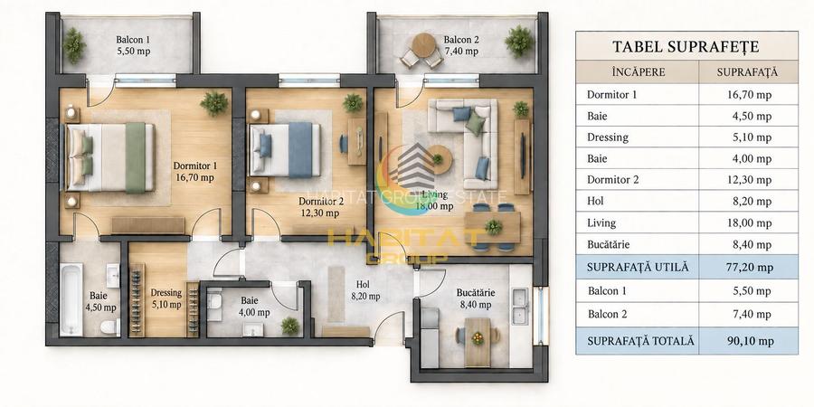 Apartament 3 camere - 8 min de metrou Nicolae Teclu - 1