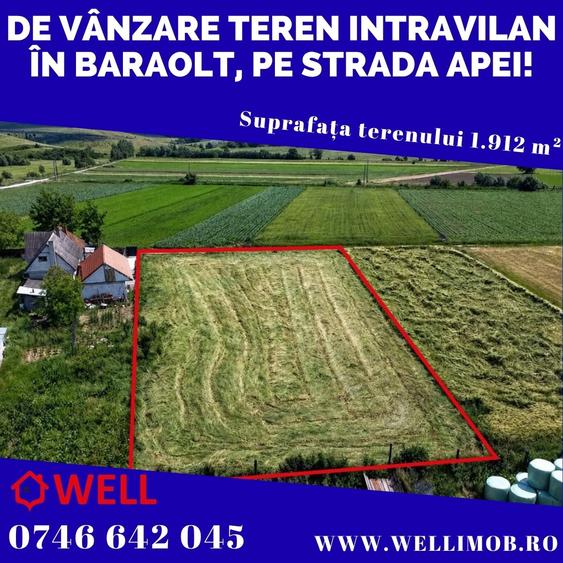 De vânzare teren intravilan în Baraolt, pe strada Apei!