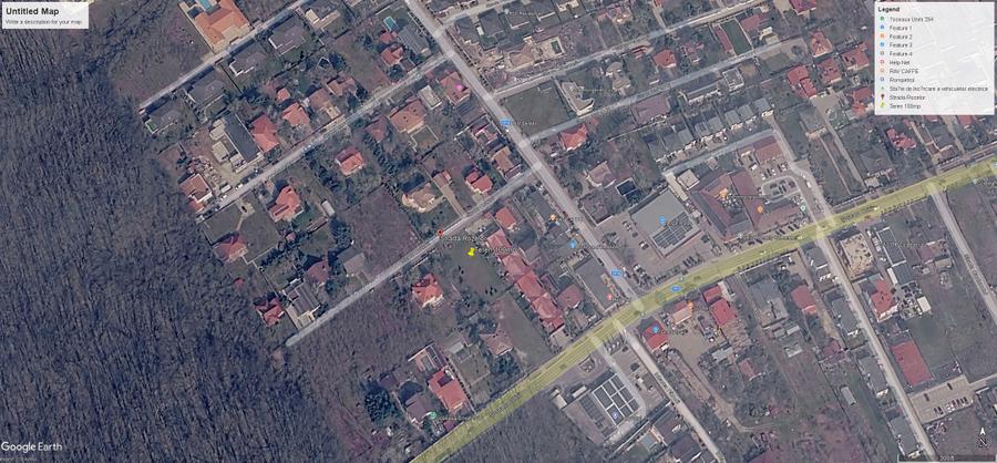 Teren strada Rozelor, toate utilitatile la limita de proprietate, asfalt