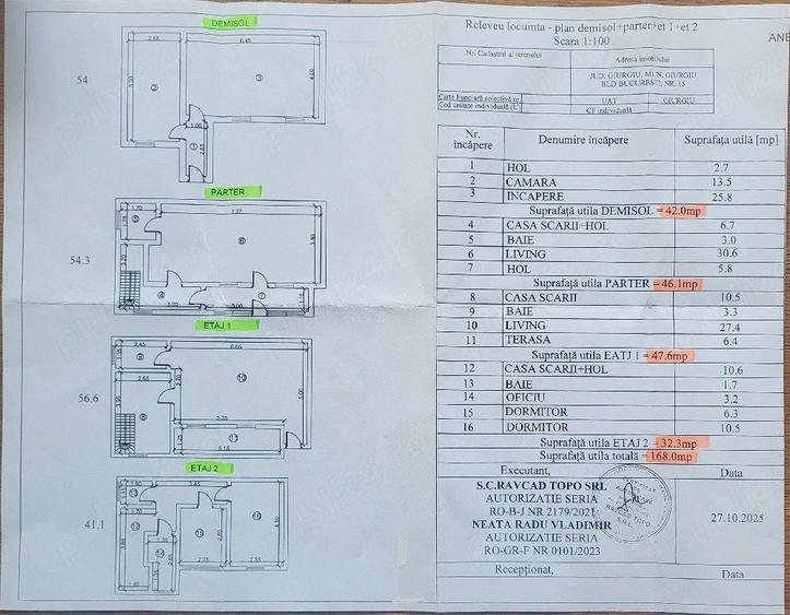 Casa ultracentrala, 4 niveluri(D+P+2),Suprafata utila 168 mp,Teren 117 mp
