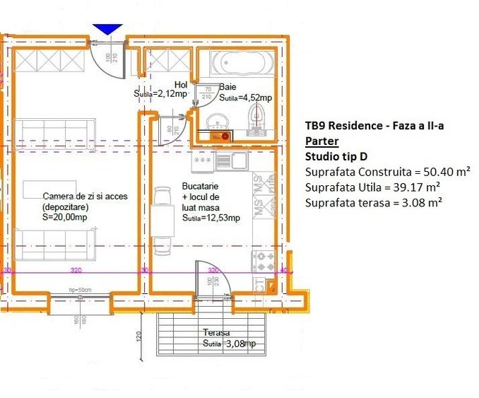 TB9 Residence | Faza a 2-a | Studio tip D | 0% comision