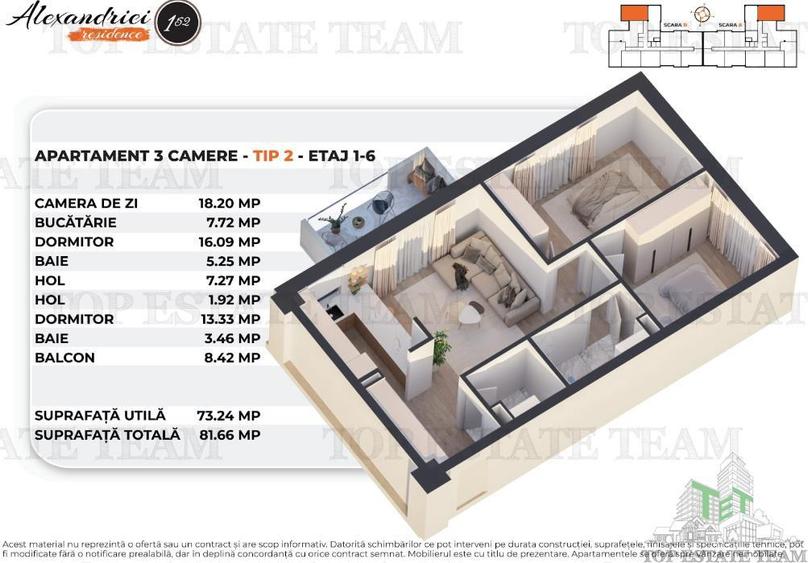 Apartament 3 Camere, Constructie Noua, Rahova