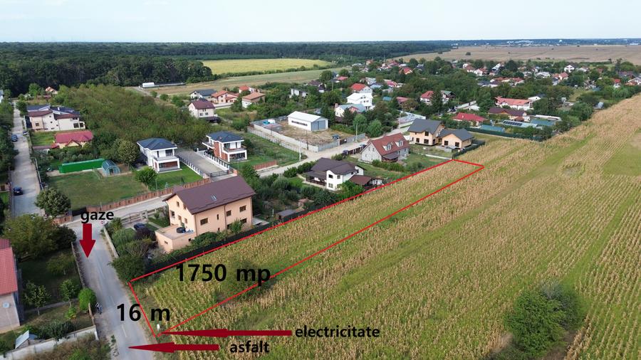 Teren pregatit pentru constructie toate utilitatile 1750 mp. Negociabil