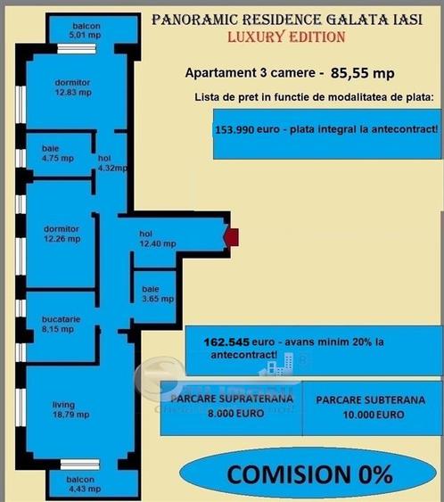 Apartament 3 camere decomandat, 2 bai, bloc 2025, RECEPTIONAT, 85,55 mp, Galata