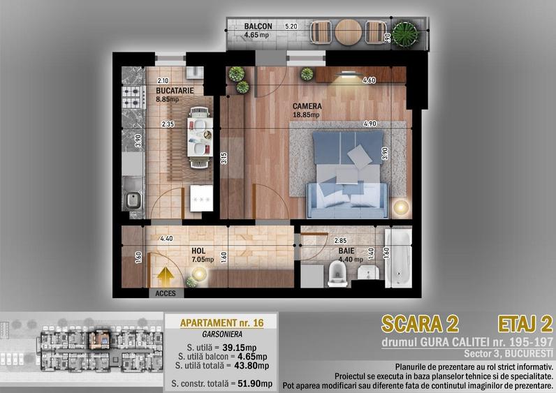 Garsoniera zona Nicolae Teclu