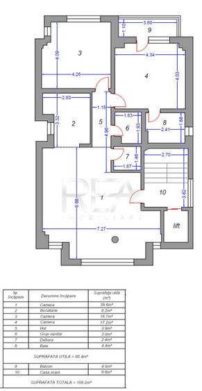 3 camere, Moșilor, et. 2, an 2011, centrală, 99 mp, metrou