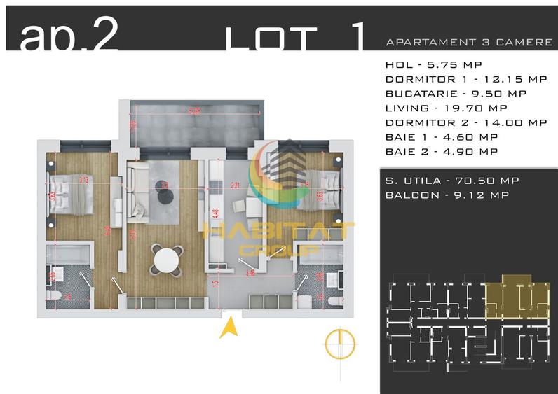Pallady 3 camere decomandat 80 mp 15 min.metrou N.Teclu