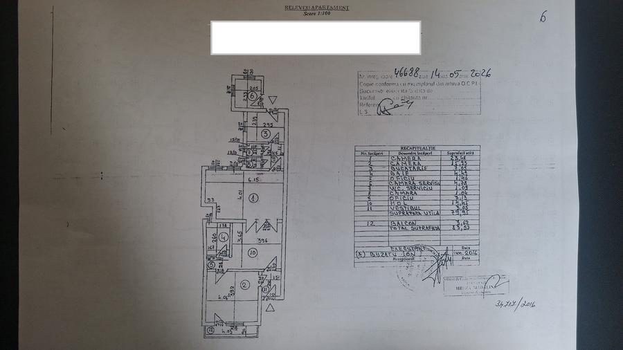 Apartament mare, S U 81 mp, doua cam, 2/2, central, zona Dinamo, 120000 e, neg