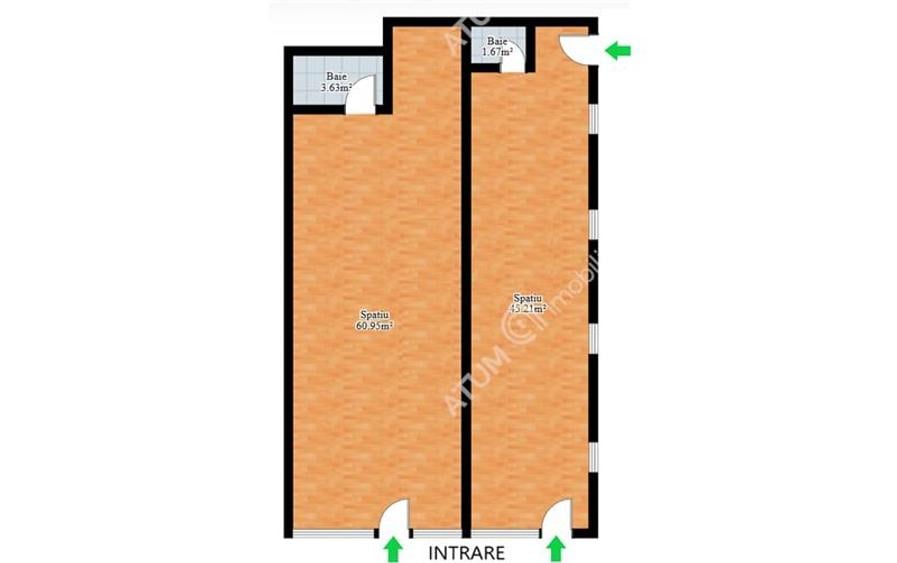 Spatiu comercial de vanzare 120 mp cu deschidere stradala