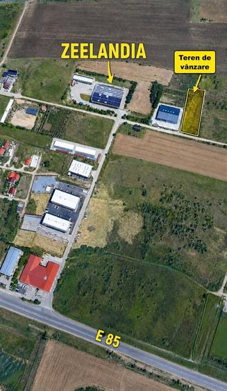 Teren pentru Hală 1000 mp zona Metro lângă Zeelandia, 20,30 m deschidere, Aproape E85, Ideal Investiție Industrială