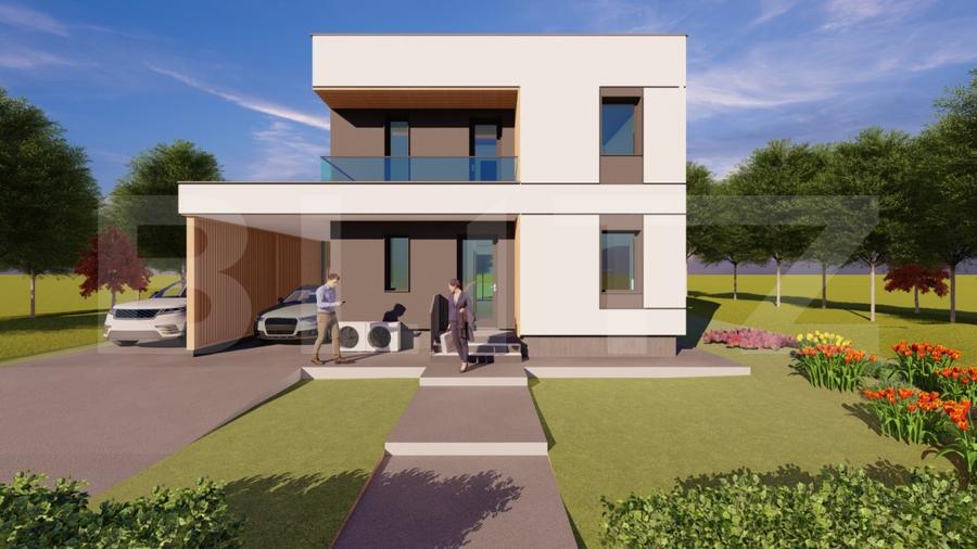 Casa moderna, la standard NZEB, 800 mp teren, Sopor