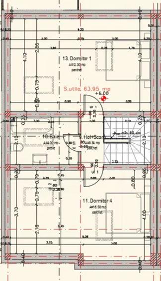 Casă tip duplex, P+E+M, 195 mp utili, 5 dormitoare, Zona Stadionului, Florești