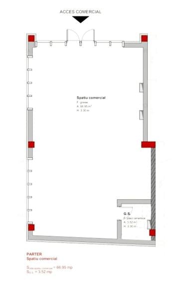 Spatiu Comercial - Zona Marasti - Vad bun - Constructie Noua