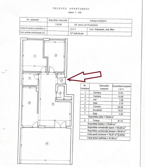 78 mp utili + terasa 38 mp | 2 Parcari | Iancu Nicolae - Disponibil