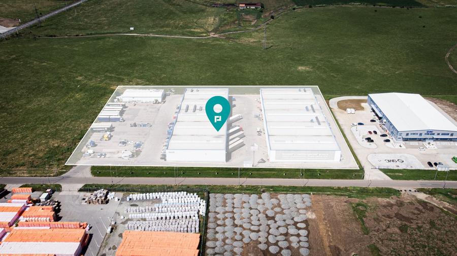 Parc industrial cu platformă betonată lângă A1