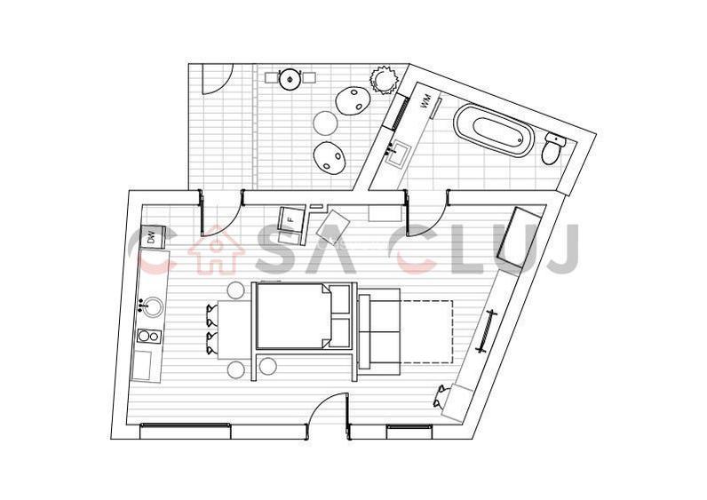 Studio langa Parcul Feroviarilor cu gradina proprie - 1