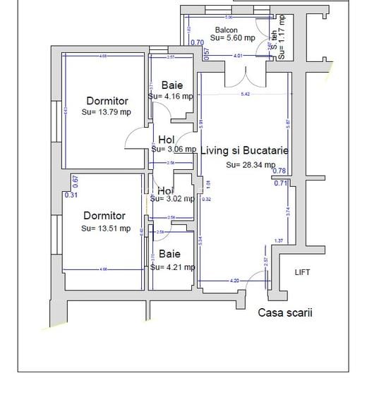 Apartament 3 camere 2 bai intrare Mamaia pe partea cu marea Mobilat utilat Lux - 5
