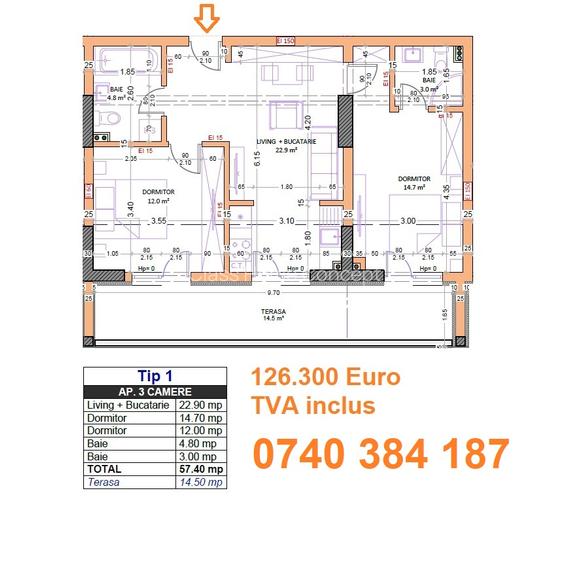 3 camere open-space - Metrou Berceni, Bloc Nou - 9