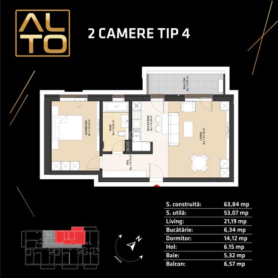 2 Camere | Fațadă ventilată | Finisaje Lux | Avans 5% | ALTO HOME - 1