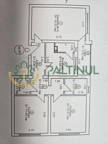 Apartament 3 camere decomandate, cartier Vasile Aaorn, Sibiu