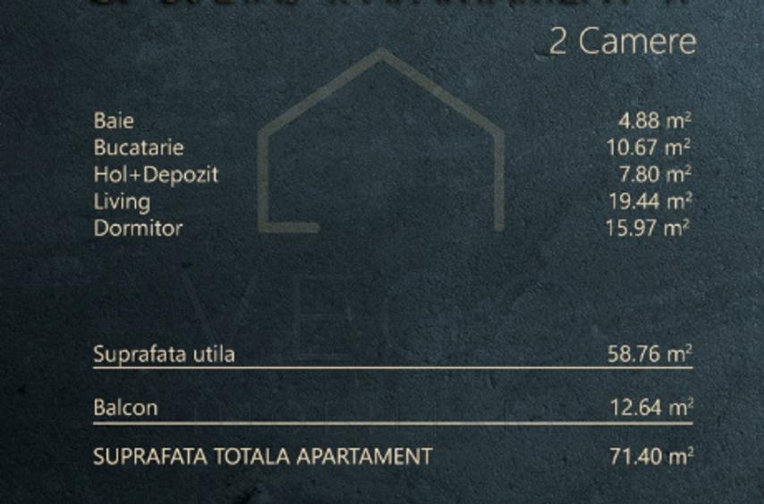 Apartament cu 2 camere in imobil nou, terasa 13 mp, zona Fabricii