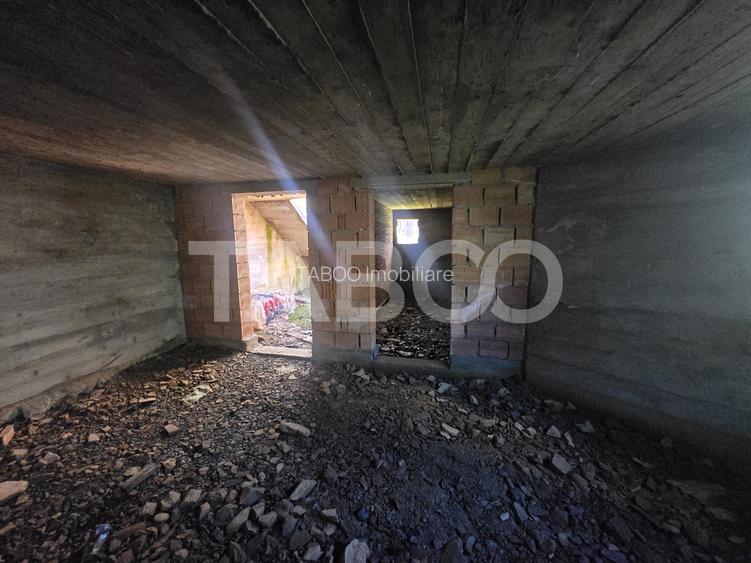 Teren de vanzare 436mp intravilan cu fundatie si proiect casa Rasinari - 6