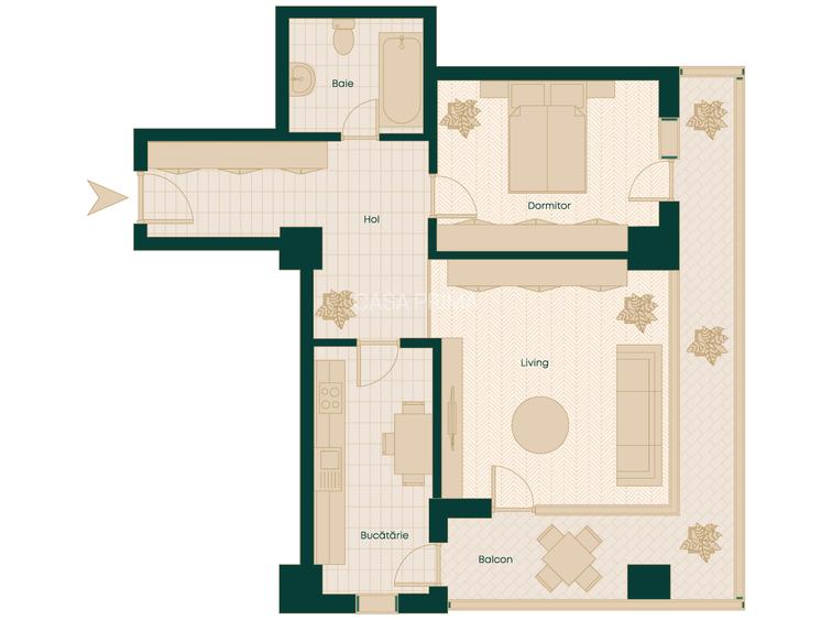 Apartament 2 camere decomandat, 76 mp, FINALIZAT, bloc NOU in oras - Podu Ros - 2