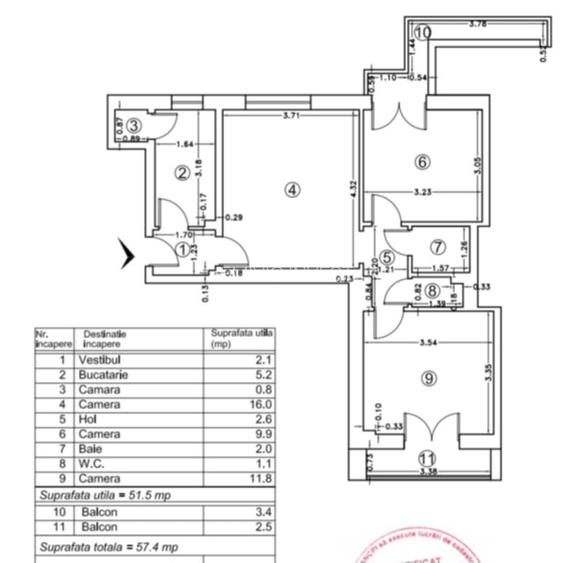 Apartament 3 camere – Piața Kogălniceanu, bloc cadre de beton, fara risc, LIFT. - 10