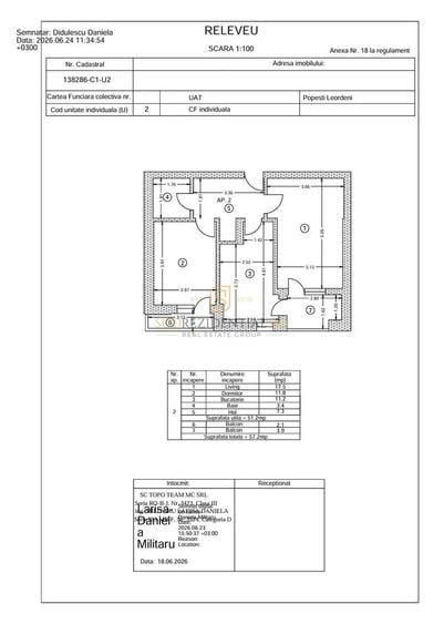 Apartament decomandat cu 2 camere, Pasarela metrou Berceni, Popesti