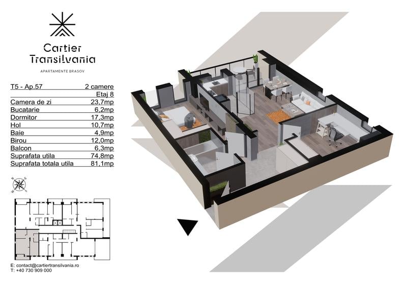 TRANSILVANIA RESIDENCE- CARTIER TRANSILVANIA, APARTAMENT 2 CAMERE