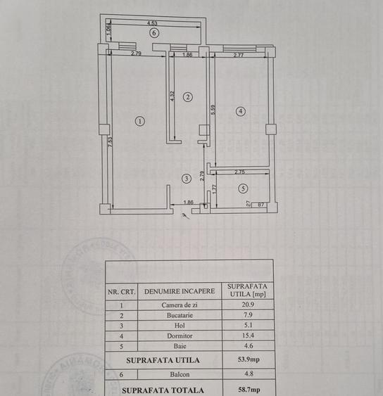 2 Camere Decomandat 59mp mobilat Popas Pacurari, Iasi