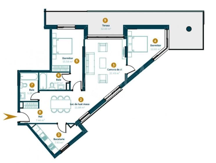 Apartament 3 camere de vanzare in Intre Lacuri, Cluj Napoca