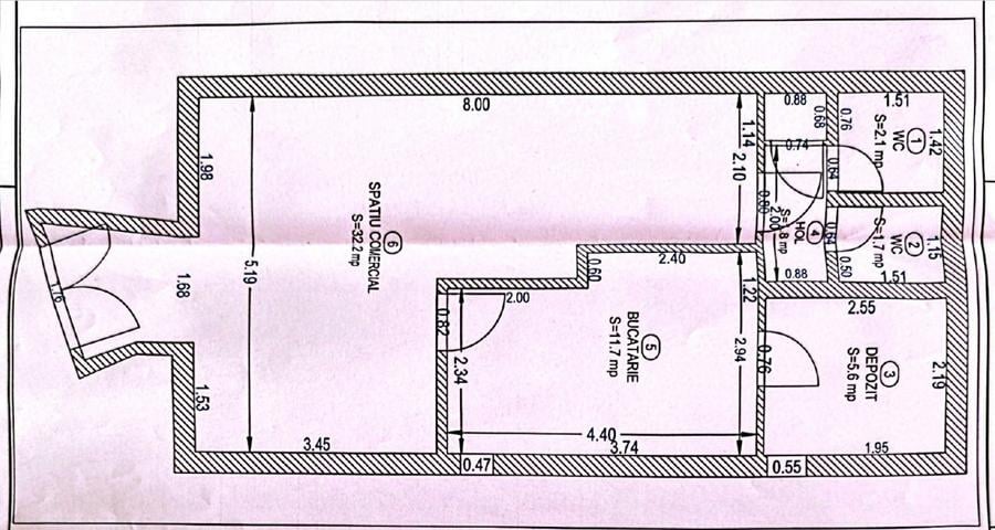 Spatiu comercial zona centrala 55mp+curte 30mp