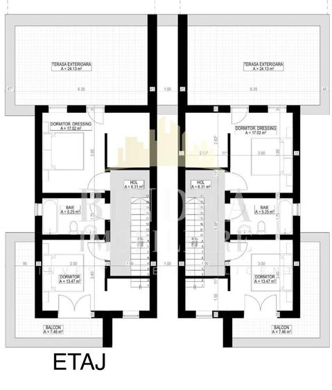 Duplex modern P+1, 110mp utili cu un teren de 310mp