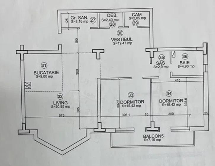 3 Camere 113mp Bloc 2009 zona Cug