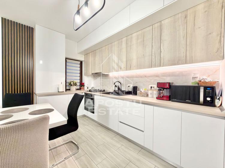 Apartament cu 3 camere mobilat, 70 mp utili, in Giroc la etajul 2.