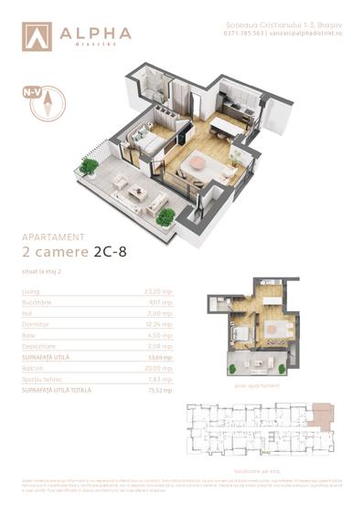 Apartament 2 camere Alpha Distrikt Brasov