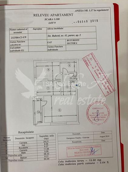 Apartament 2 camere, Bloc NOU, 0%comision, Parcare - 12