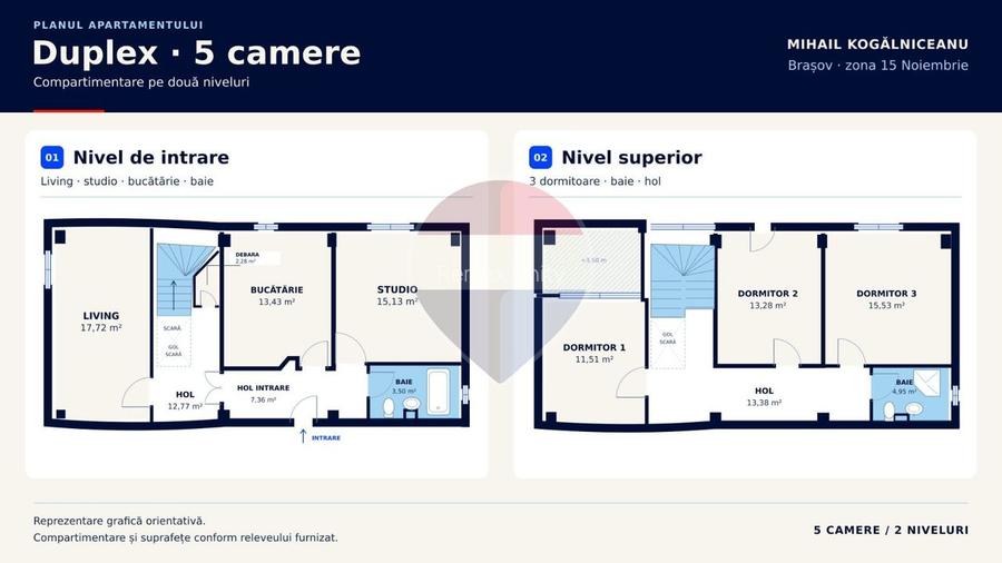 Apartament 5 camere de închiriat| Zona 15 Noiembrie |Vedere panoramica - 26