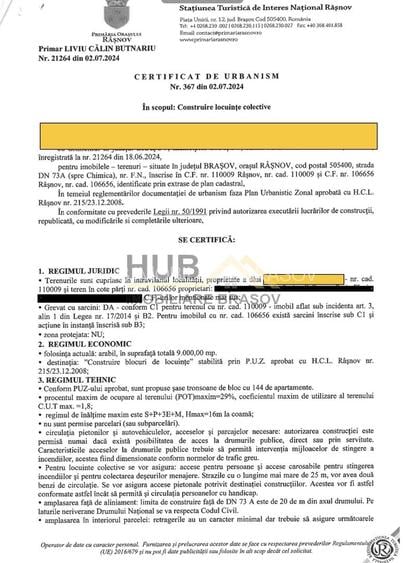 Teren dezvoltare rezidentiala Blocuri – Rasnov zona Chimica | PUZ | 144 Ap - 6